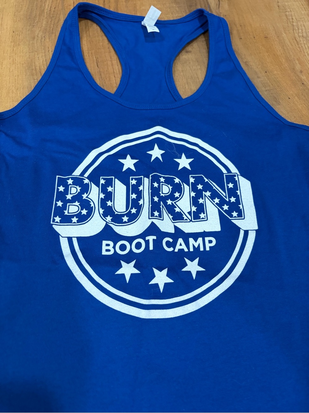 Burn Boot Camp Blue Racerback Tank Top-Size Medium - Picture 2 of 4